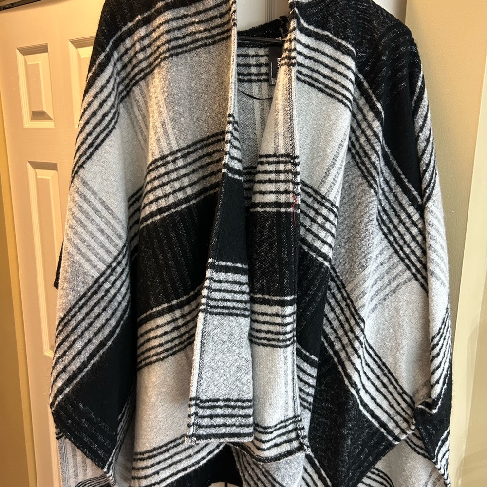 Express Black and Cream Striped Shawl